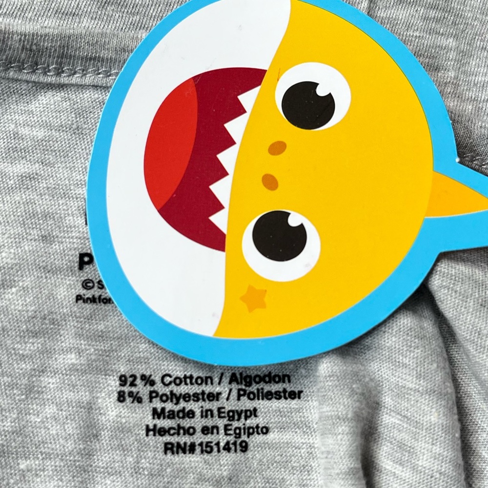 Nickelodeon Pinkfong Baby Shark Short Sleeve T-shirt Gray Size 5T - Picture 4 of 5